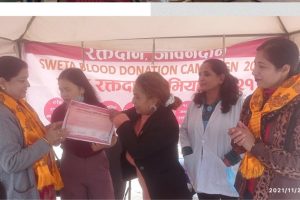 ब्लड डोनेसन अभियानमा स्वेताको सक्रियता