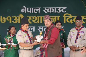 नेपाल स्काउटको पत्रकारिता पुरस्कार सानुकाजी थापालाई   