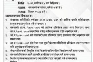 क्यापिटल बचत तथा तथा ऋण सहकारी संस्था लिमिटेडको १२ औं वार्षिक साधारण सभा सम्बन्धी सूचना