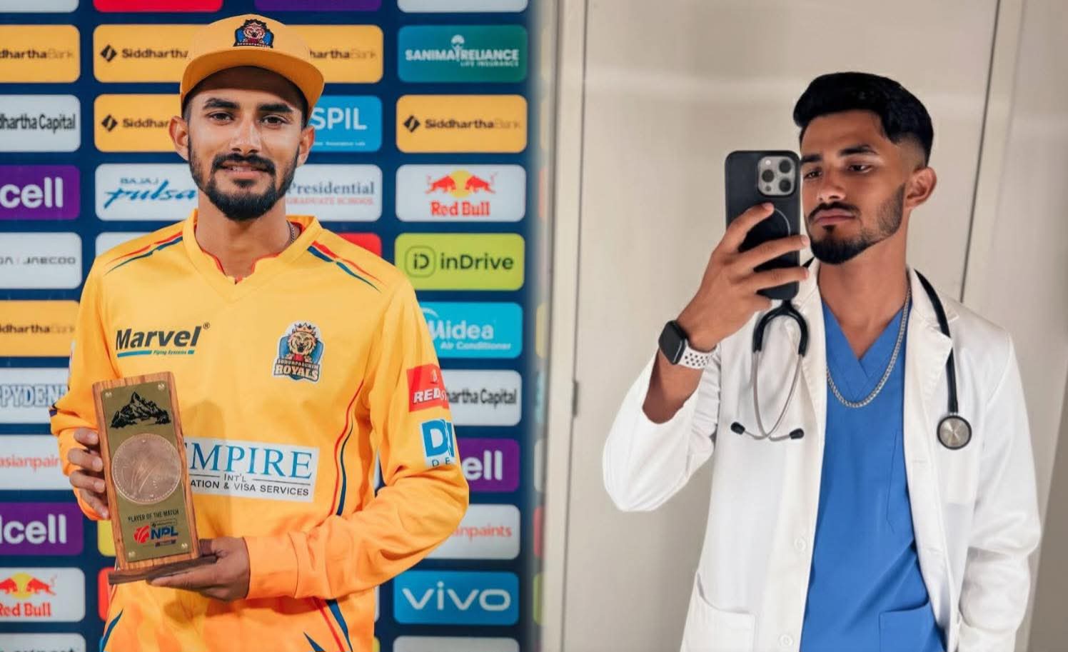 बिरामीको सेवा गर्ने डाक्टर क्रिकेट मैदानमा पनि चम्किए