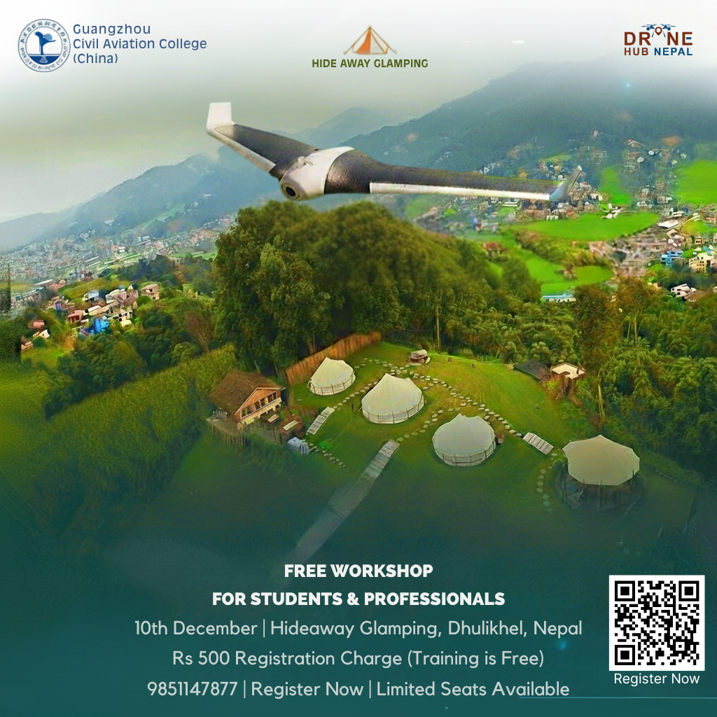 धुलिखेलको हाइडअवे ग्ल्याम्पिङमा उन्नत ड्रोन प्रविधि कार्यशाला: चिनियाँ उड्डयन विज्ञहरूको सहभागिता