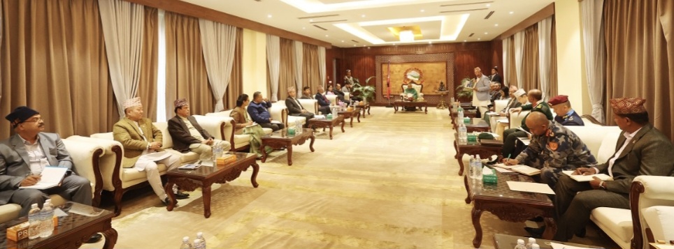 प्रधानमन्त्री निवास बालुवाटारमा सर्वपक्षीय बैठक सुरु