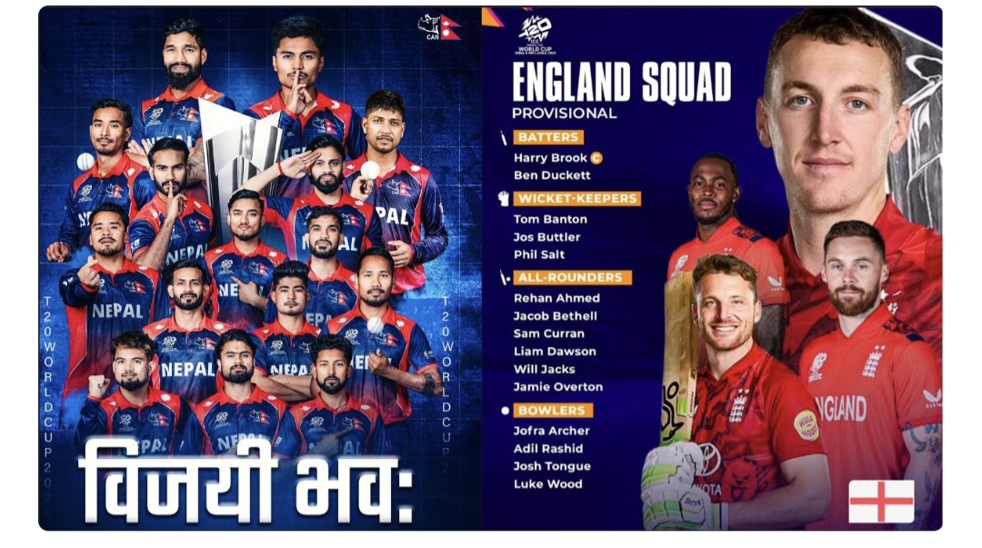 टी-२० विश्वकप: मुम्बईको वानखेडेमा आज नेपाल र विश्व विजेता इंग्ल्यान्ड भिड्दै