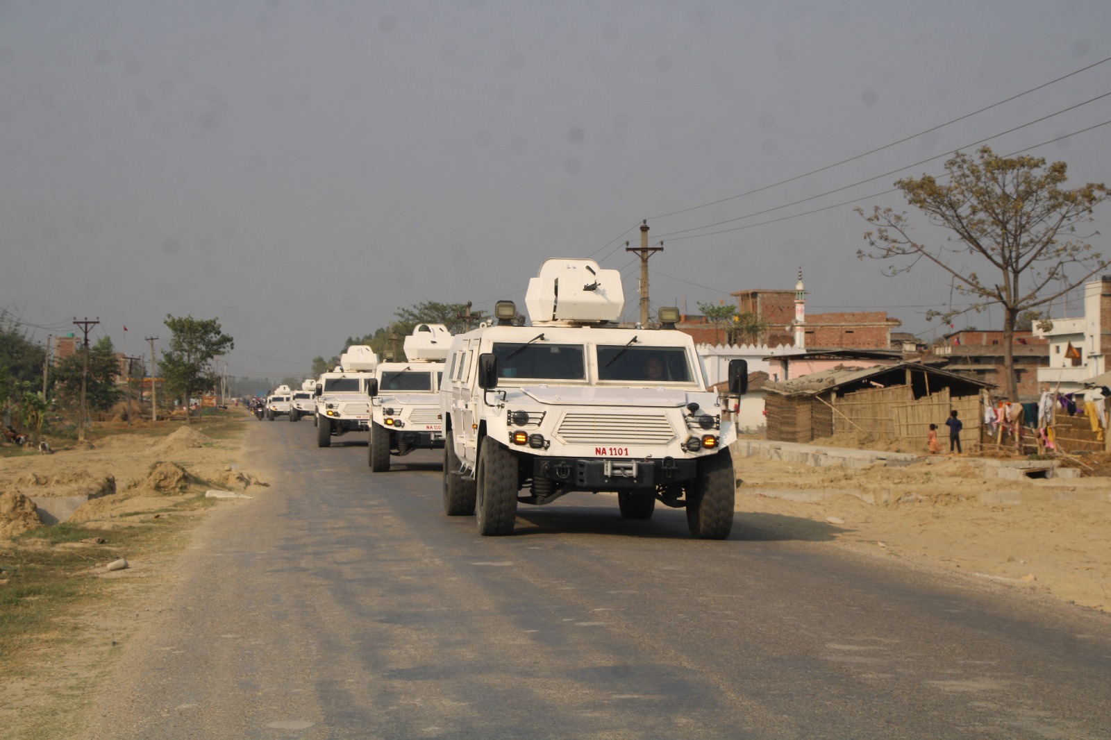 निर्वाचन सुरक्षा कडा रौतहटमा श्रीनारायणदल गणद्वारा व्यापक गस्ती तथा निगरानी